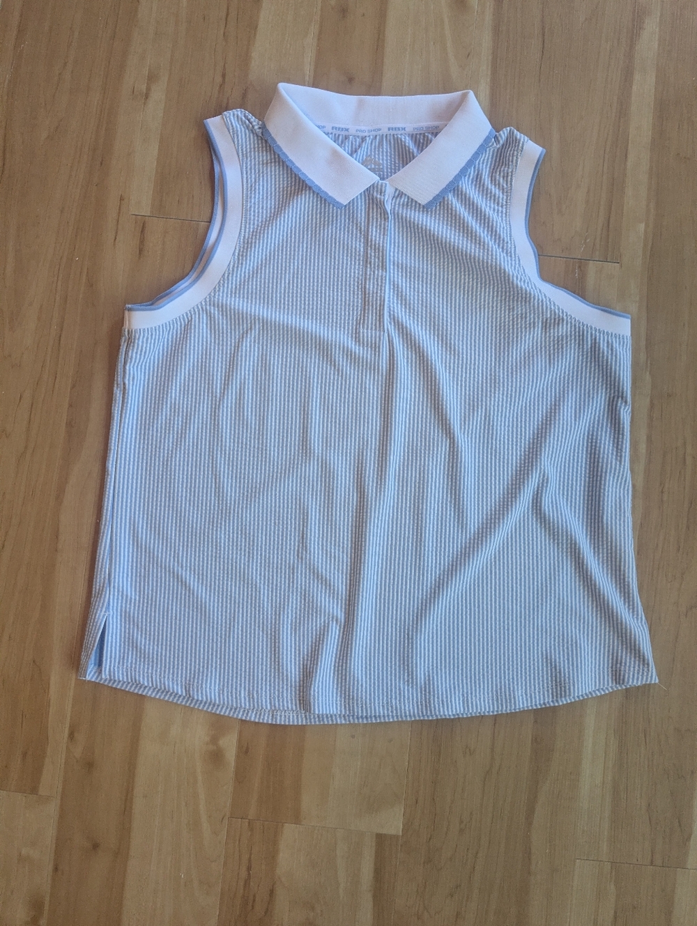 RBX, Blue & White Striped Polo, Golf Shirt